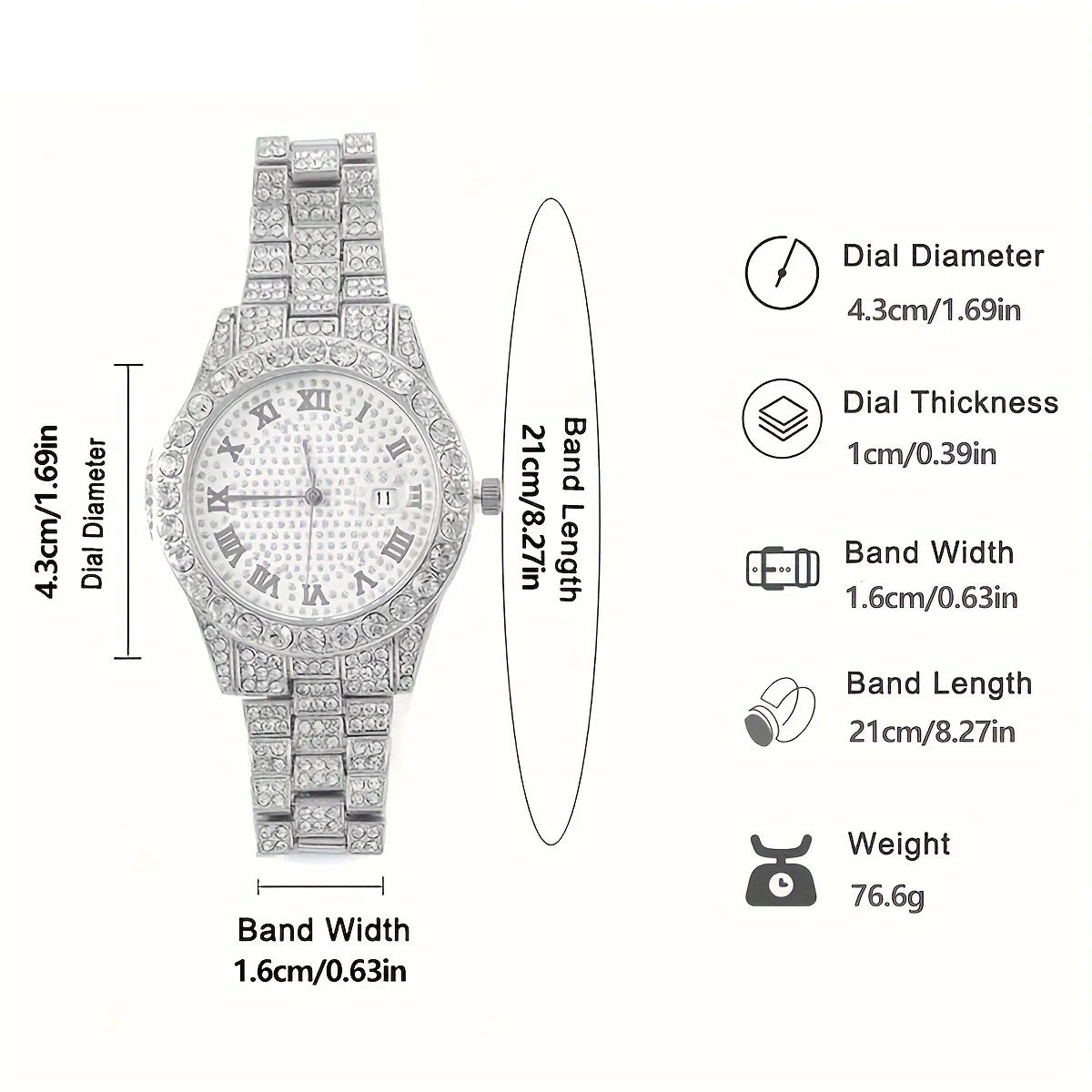 Stunning rhinestone-encrusted watch set
