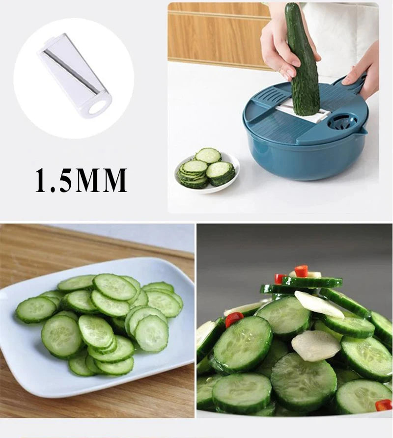 9 in 1 Vegetable Cutter Multi-Functional Potatoes Manually Cut Shred Slicer Grater Kitchenware Acceesories Tools