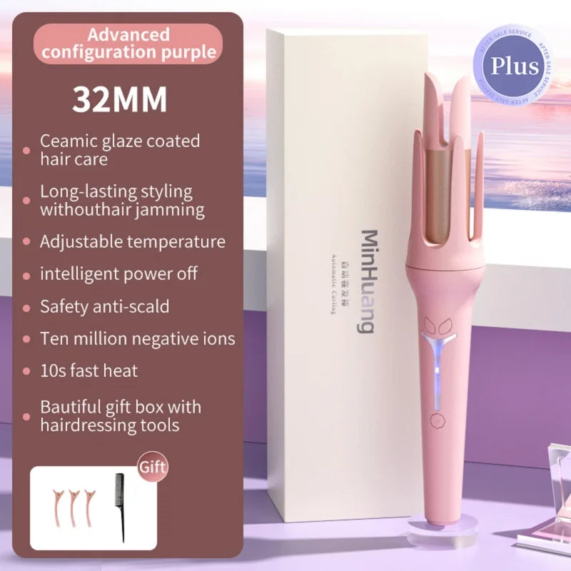 Automatic Curling Iron 32 mm Big Roll Anion  Ceramic Hair Curler 4-Speed Adjustable  Fast Heating Fashion Styling Tools