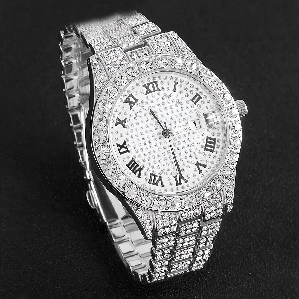 Stunning rhinestone-encrusted watch set