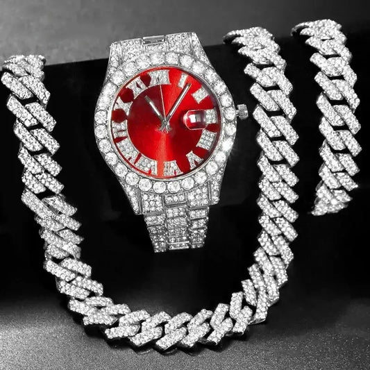 Rhinestone Wrist Watch Hip Hop
