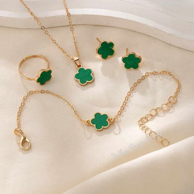Flower Petal Pendant Necklace