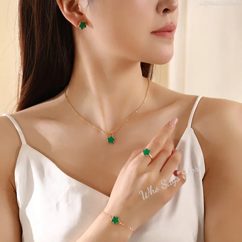 Flower Petal Pendant Necklace