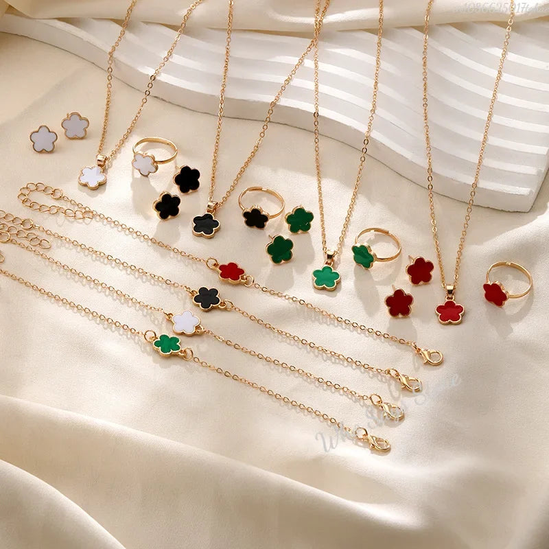 Flower Petal Pendant Necklace