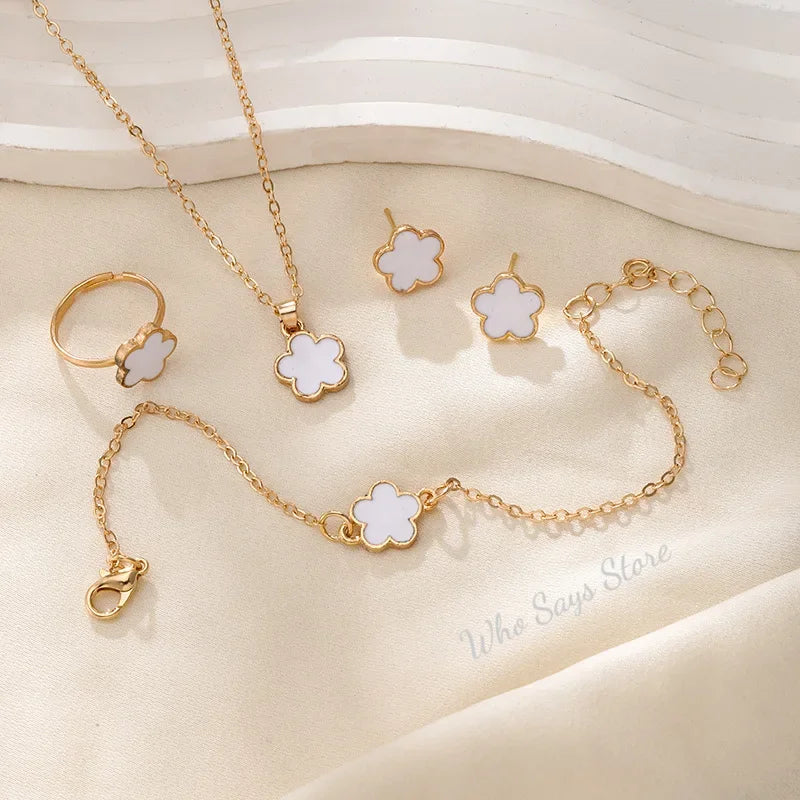 Flower Petal Pendant Necklace