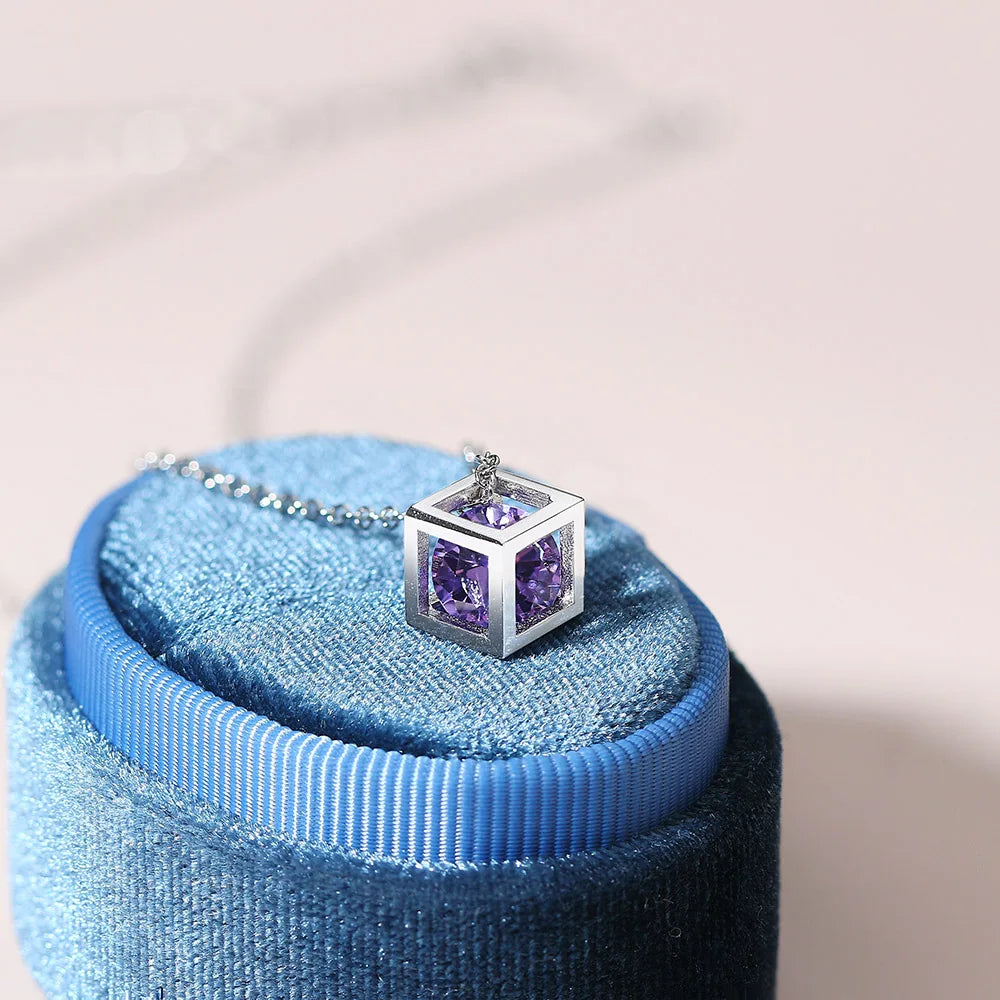 Necklace  Cube Zircon Rose