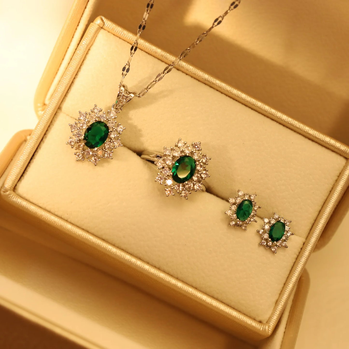 Oval Green Crystal Zircon